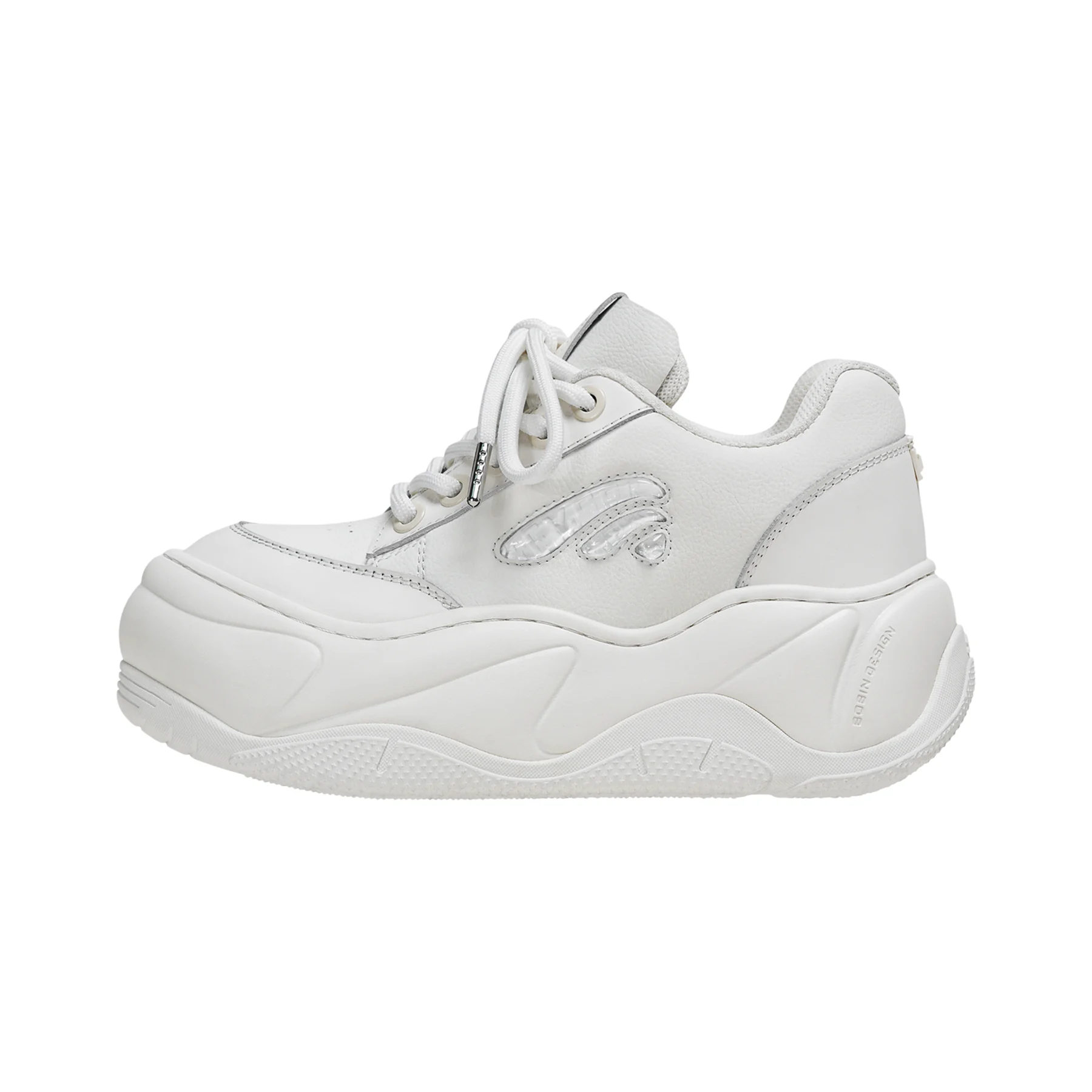 FY900-1 Cream Platform Sneaker, customer supplied view 2