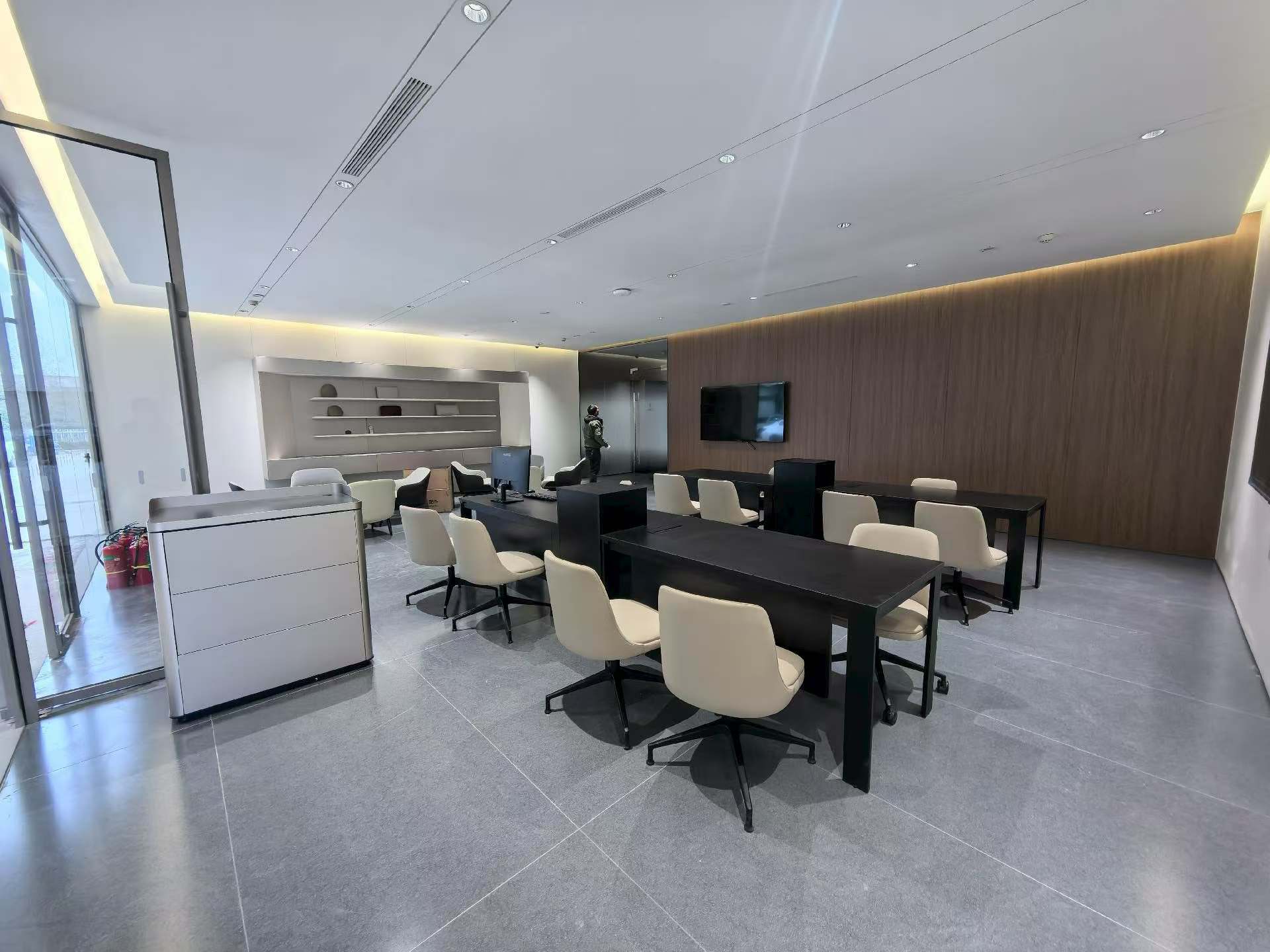 Conference room with decorative panels