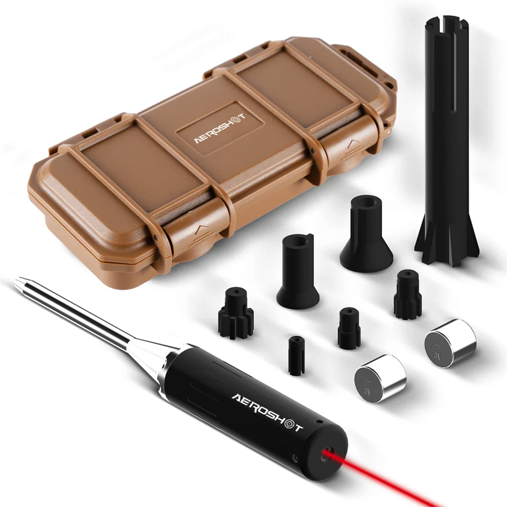 AEROSHOT X03 universal red laser boresighter kit with adapters and case