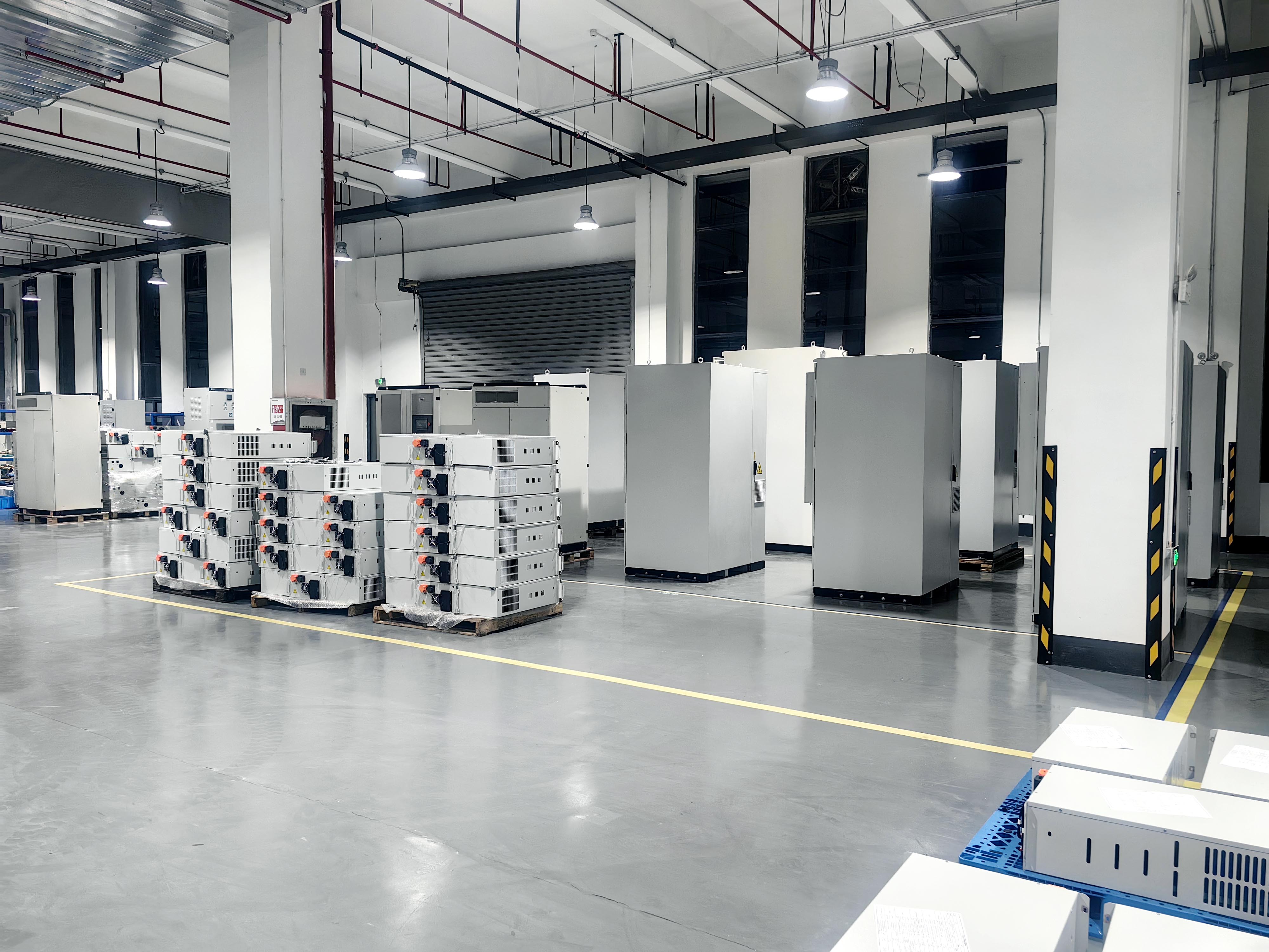 Customer-supplied photograph of completed systems in the production workshop.