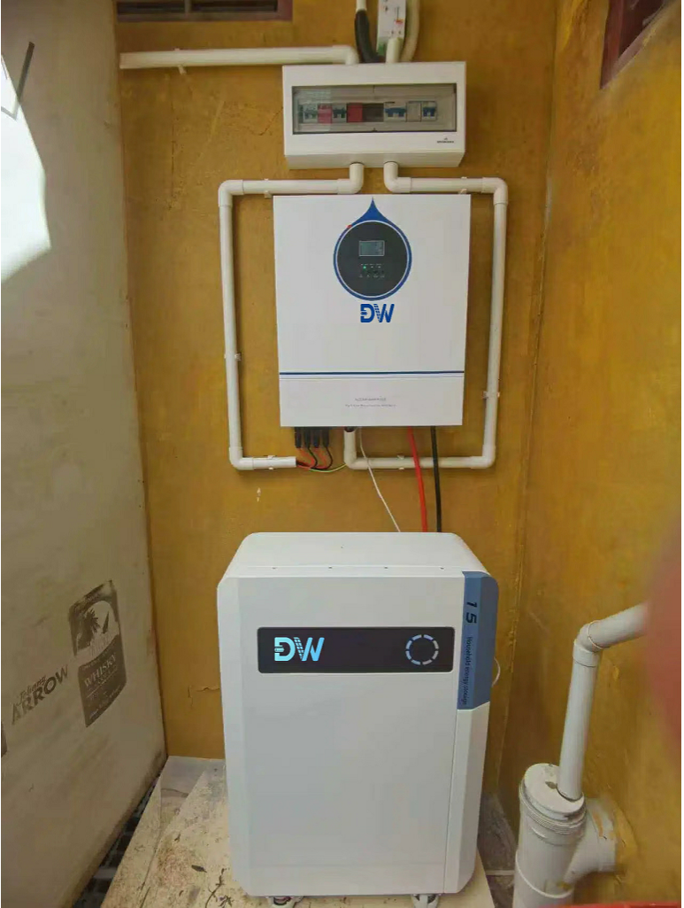 Customer-supplied photograph of the residential pv-ess installations from the company presentation.