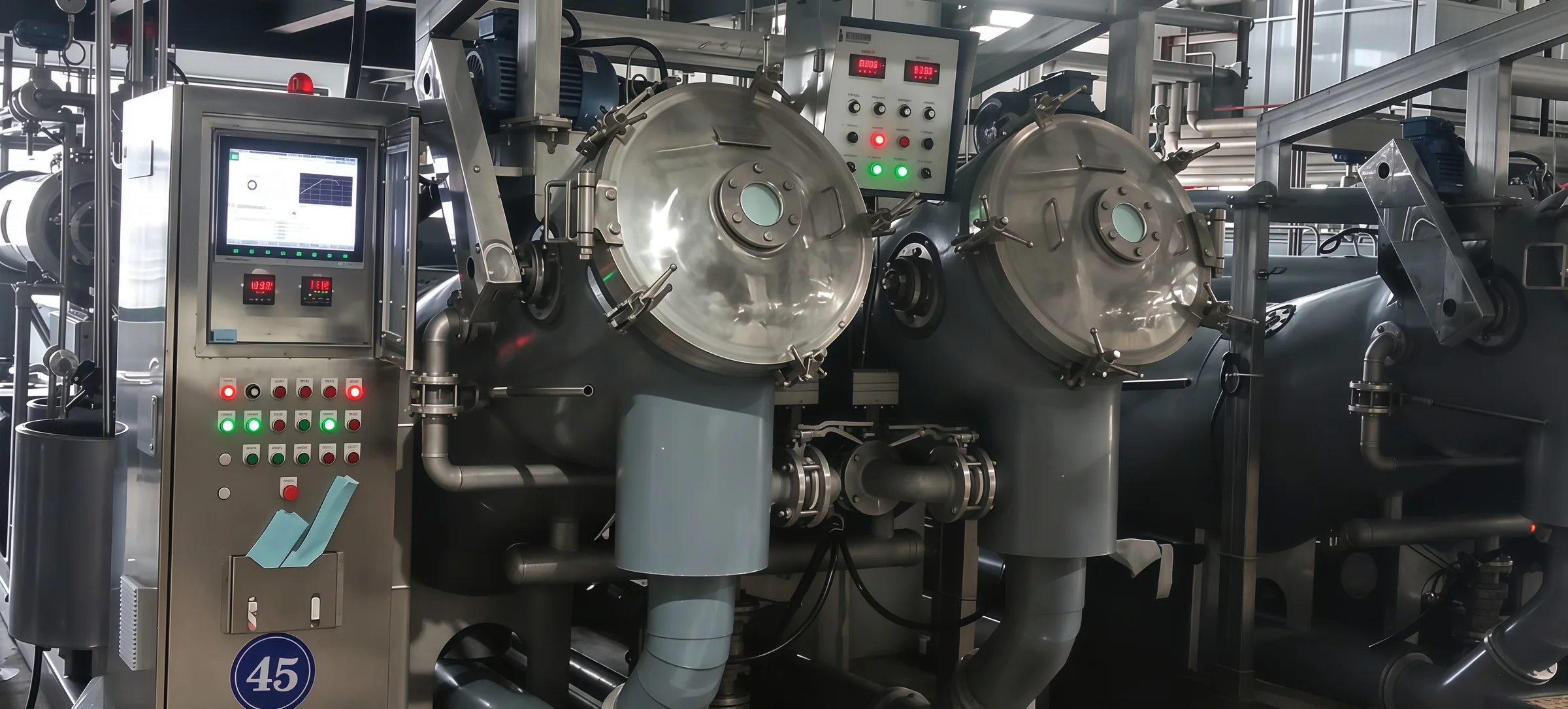 Customer supplied view of textile equipment and fabric handling