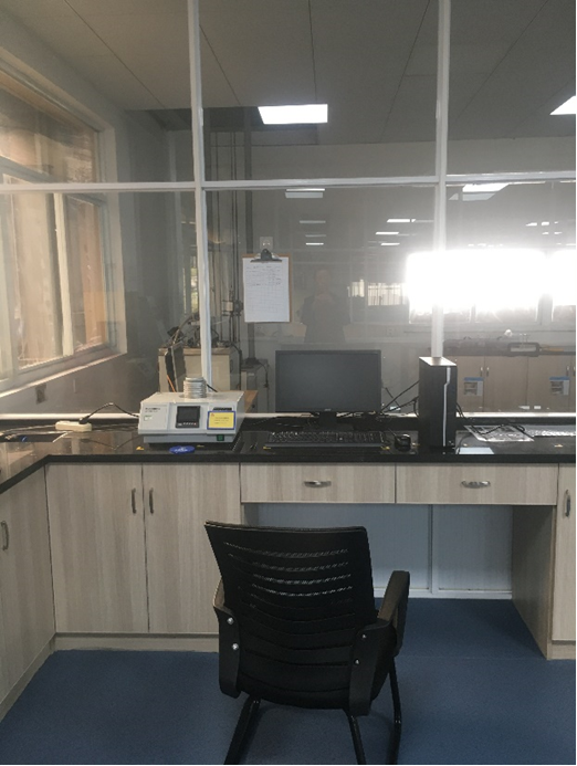Inspection desk and equipment in the laboratory.