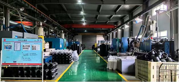 Pipe production line and material handling area.