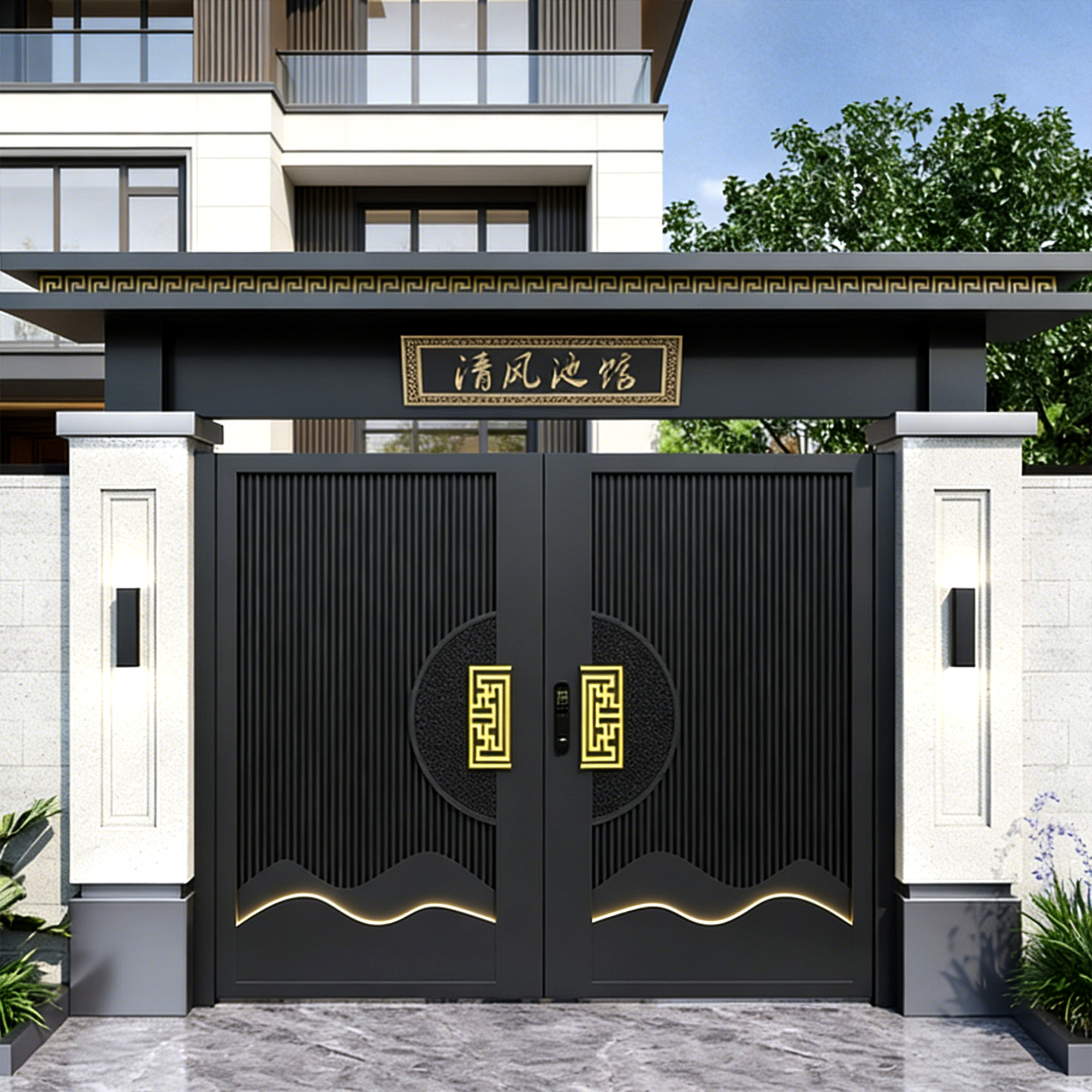 Aluminum Art Doors Door 05 — Made-to-order villa entrance door