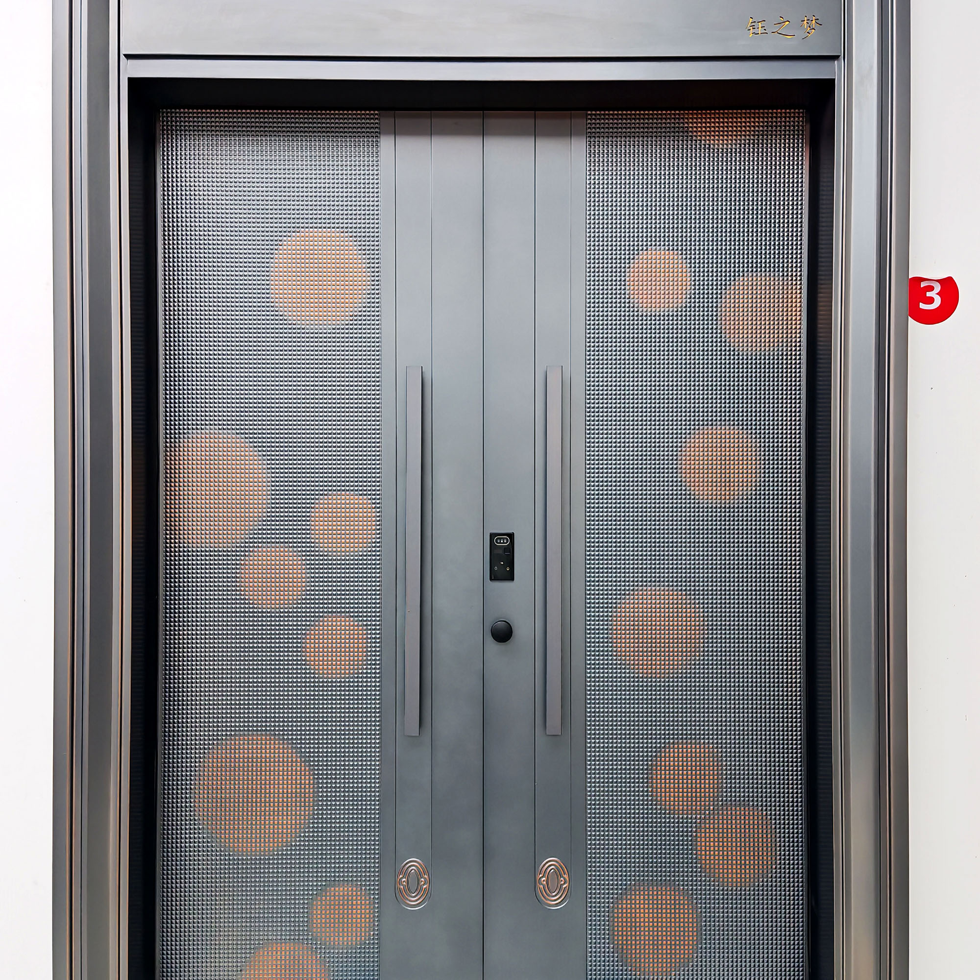Cast Aluminum Villa Door Series — Arched fanlight doors in aged copper