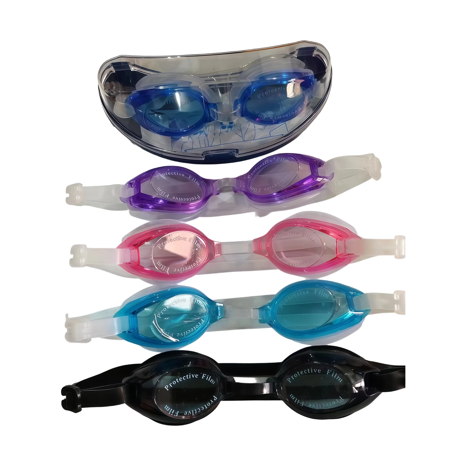 Complete view of swim goggles model k8-7009