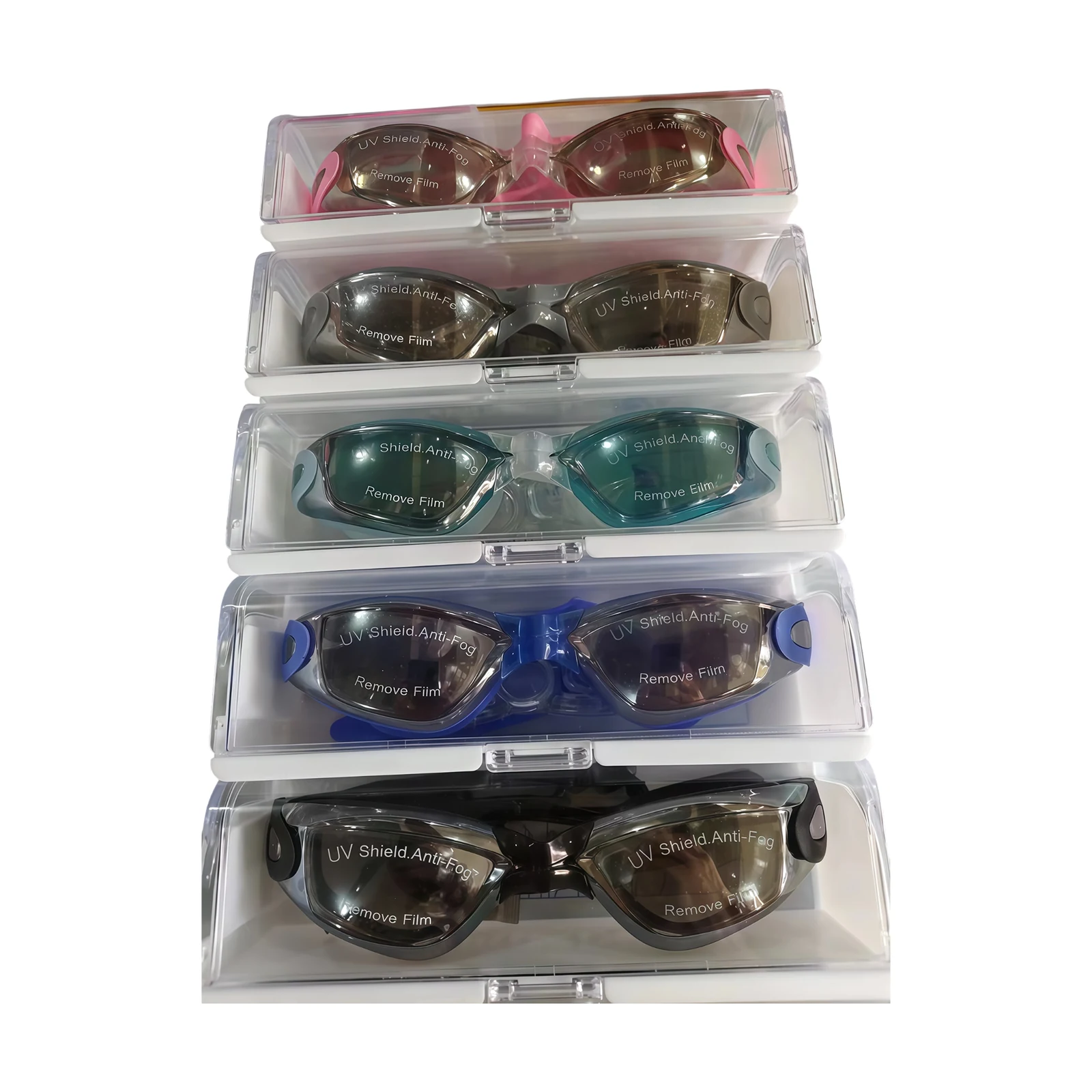 Complete view of swim goggles model 7000电镀