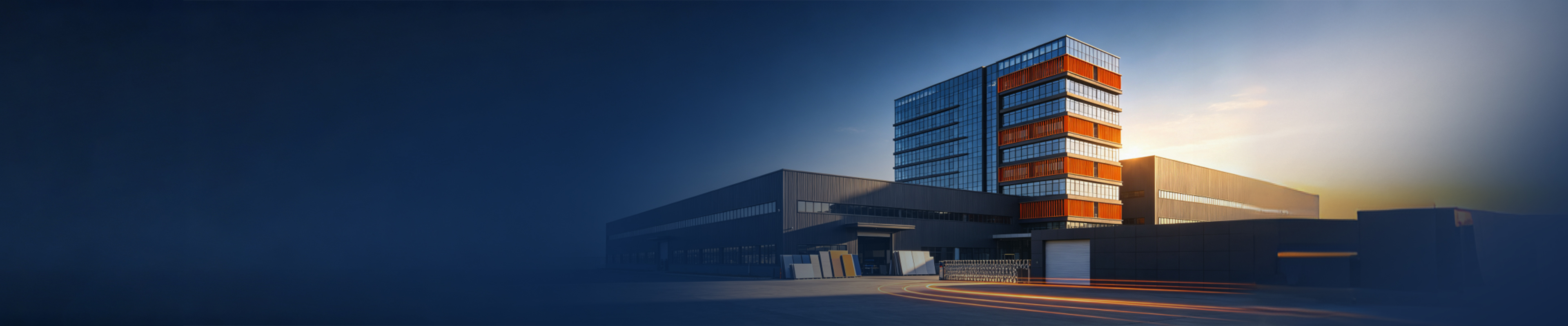 Architectural scene introducing the company
