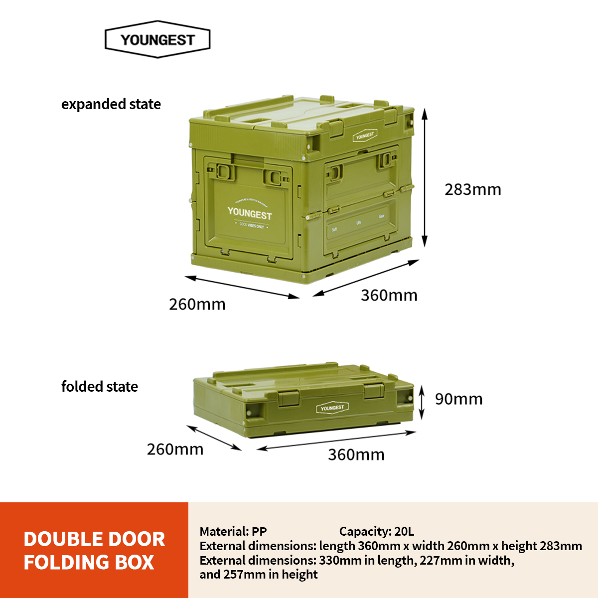Double-Door Folding Storage Box, view 8