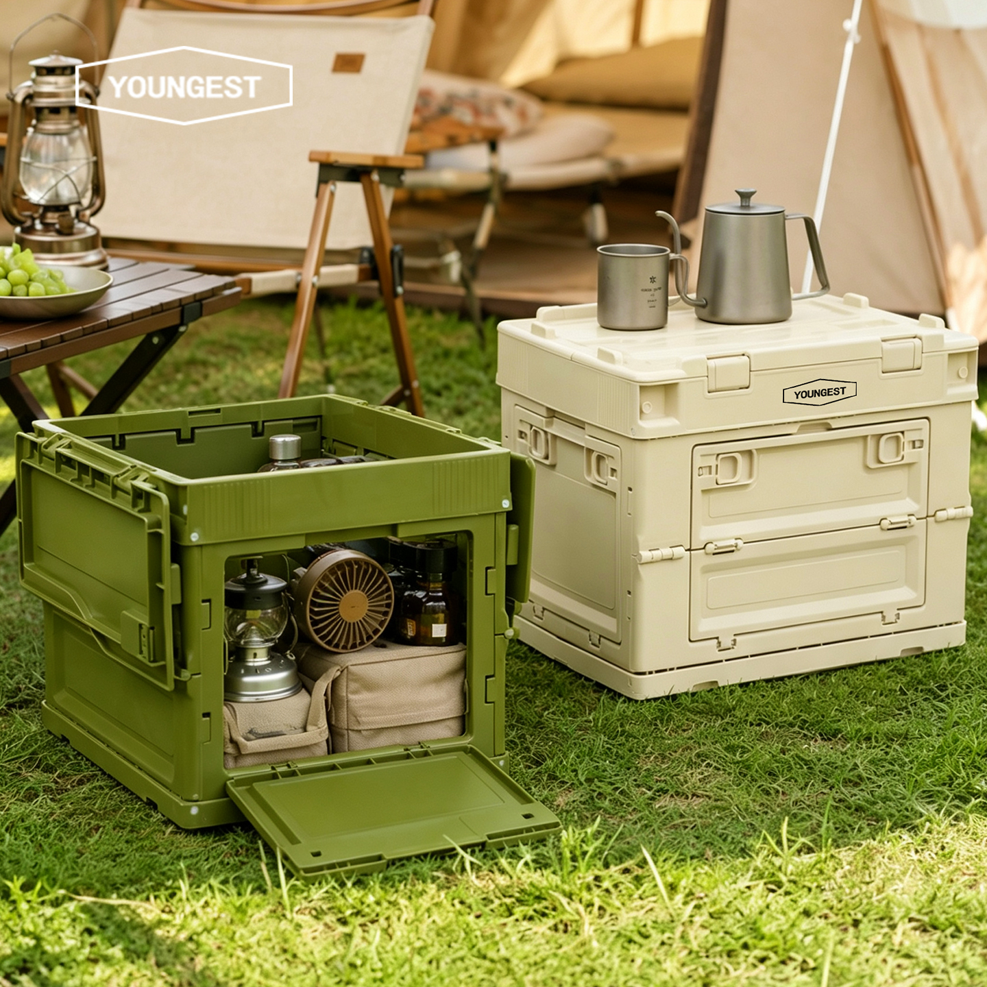 Double-Door Folding Storage Box
