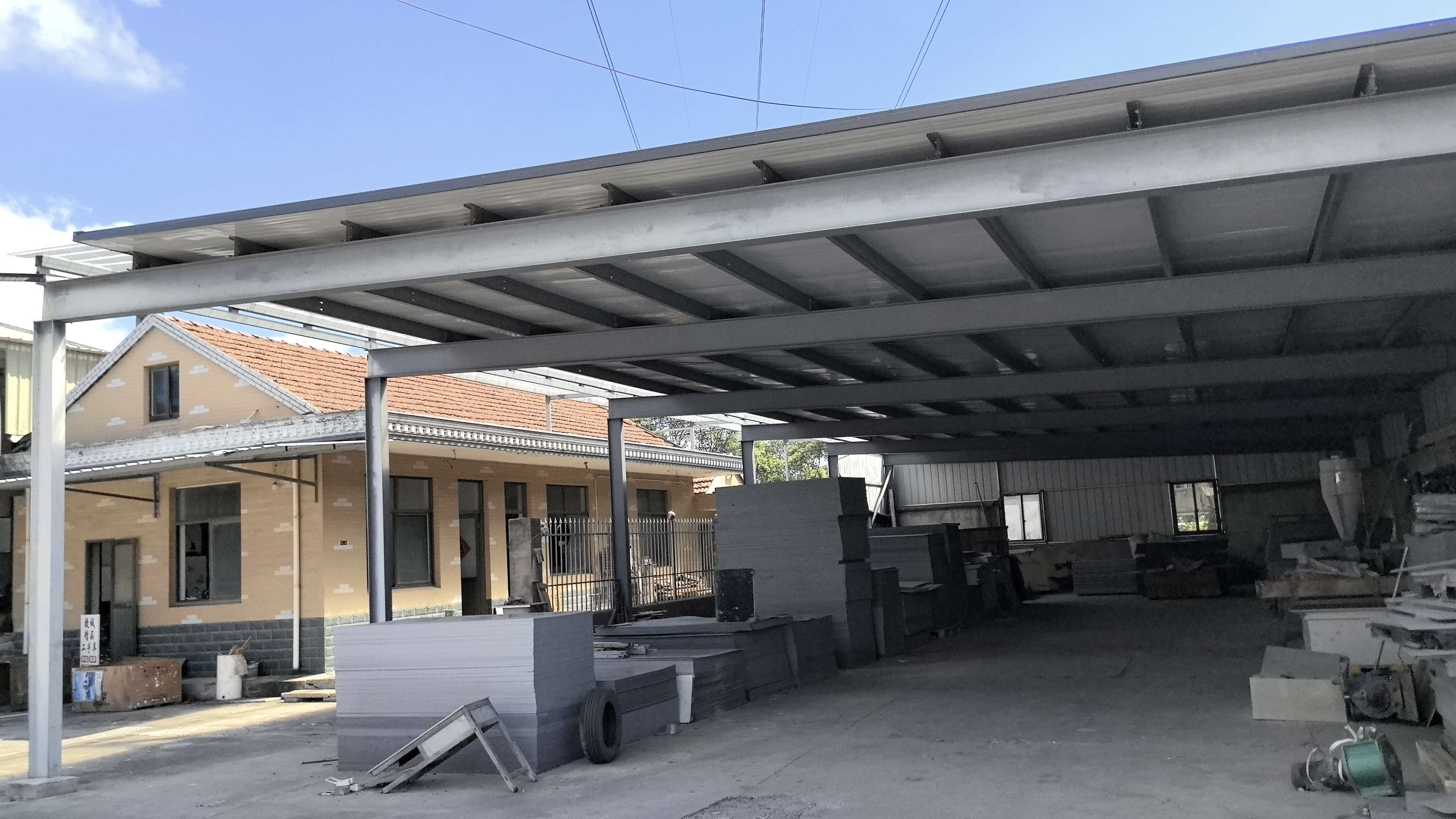 Covered factory loading area