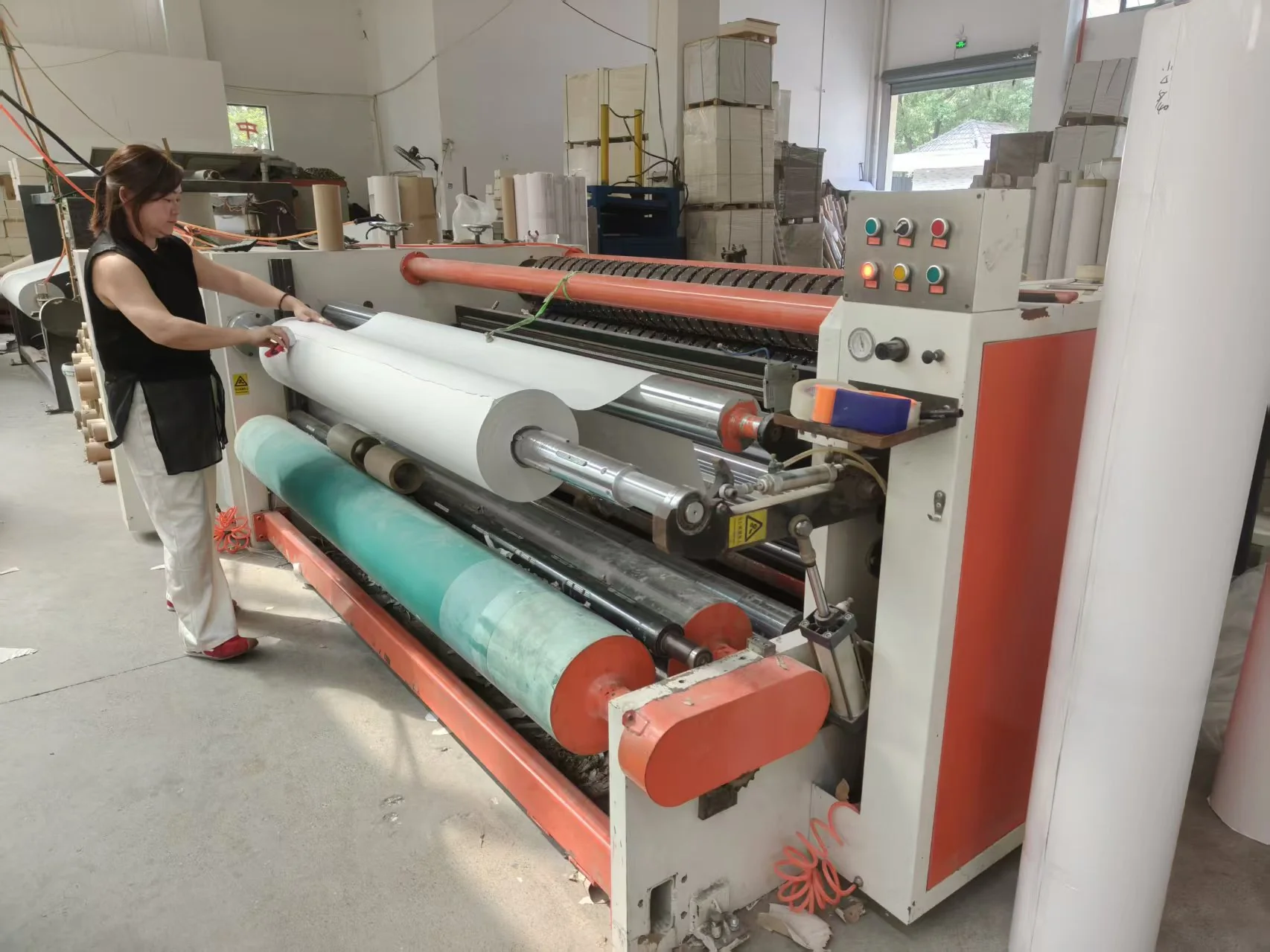 Paper processing work area