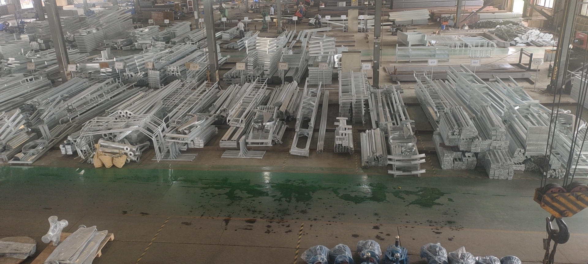 Industrial cooling installation viewed from above