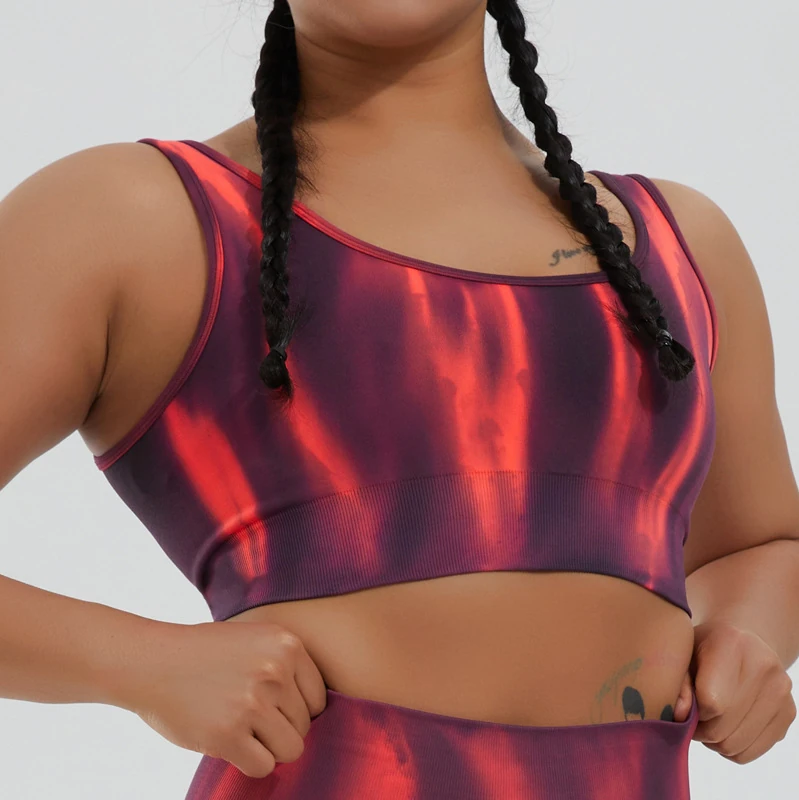 A23B052 Flame-print scoop-neck bra