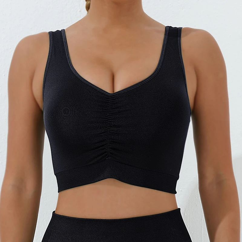 A23B236 Ruched-front longline bra