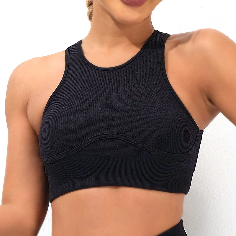 A23B243 High-neck crop bra