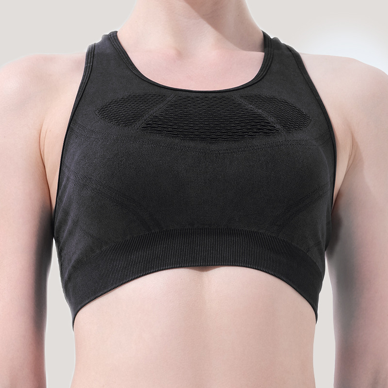 A23B310 High-neck bra with contrasting panel