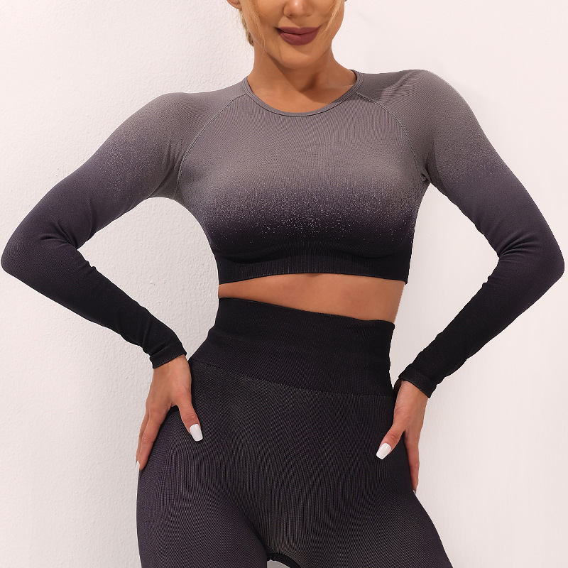A23LT227 Long-sleeve gradient crop top