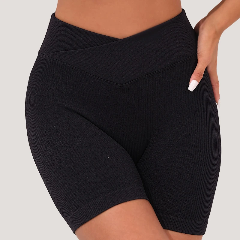 A23S244 V-waist fitted shorts