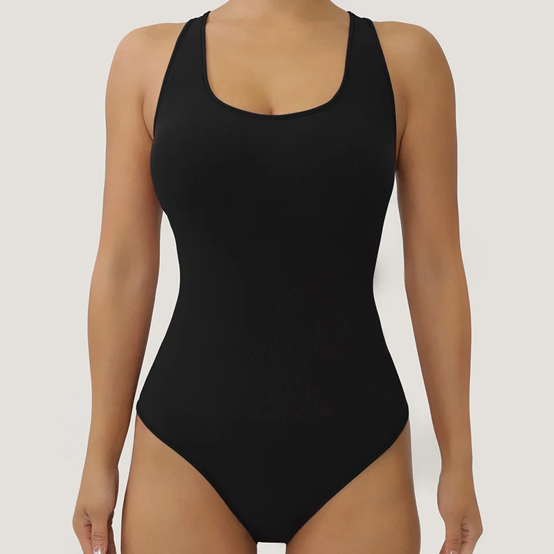 A24J307 Scoop-neck sleeveless bodysuit