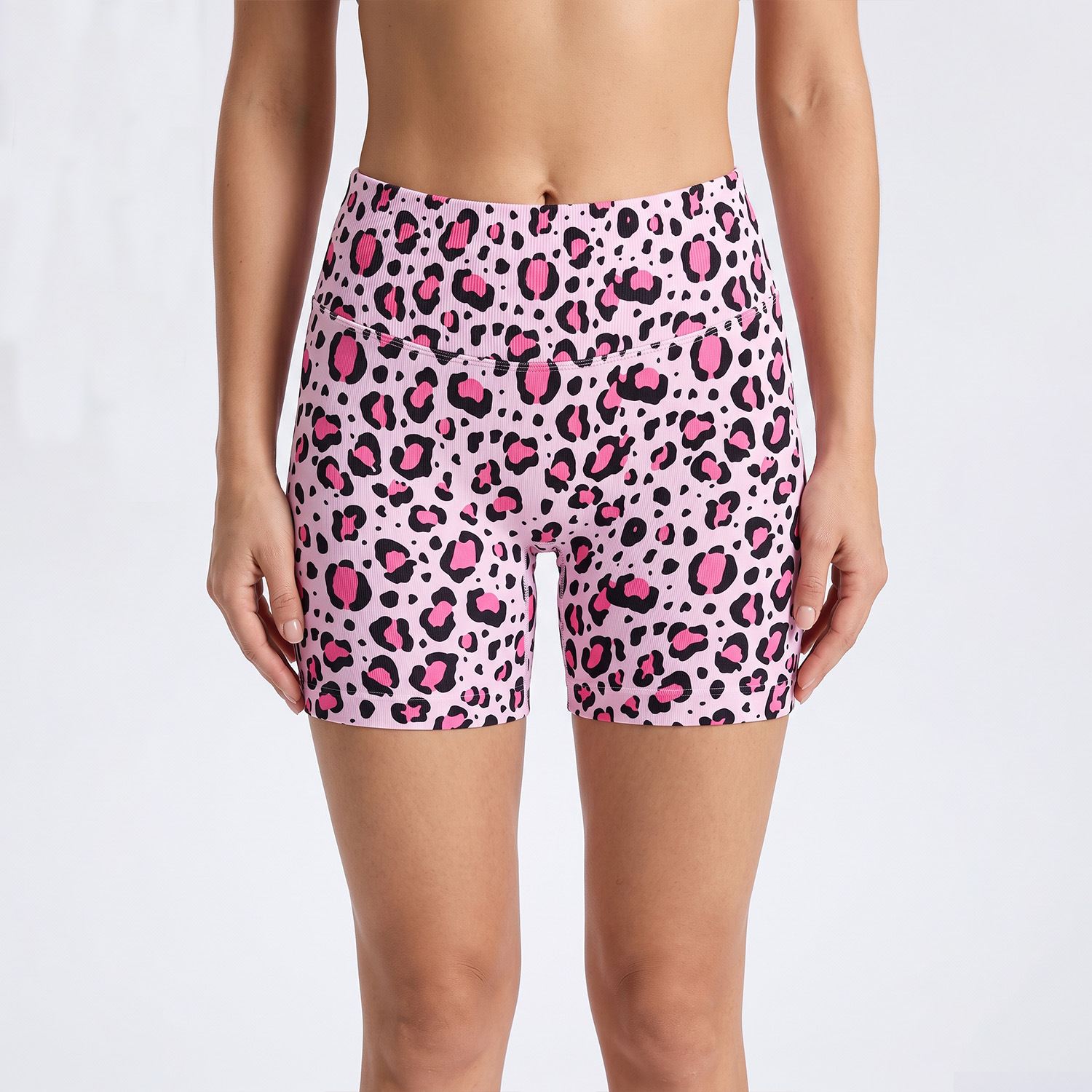 BW5516 Leopard-Print Fitted Shorts