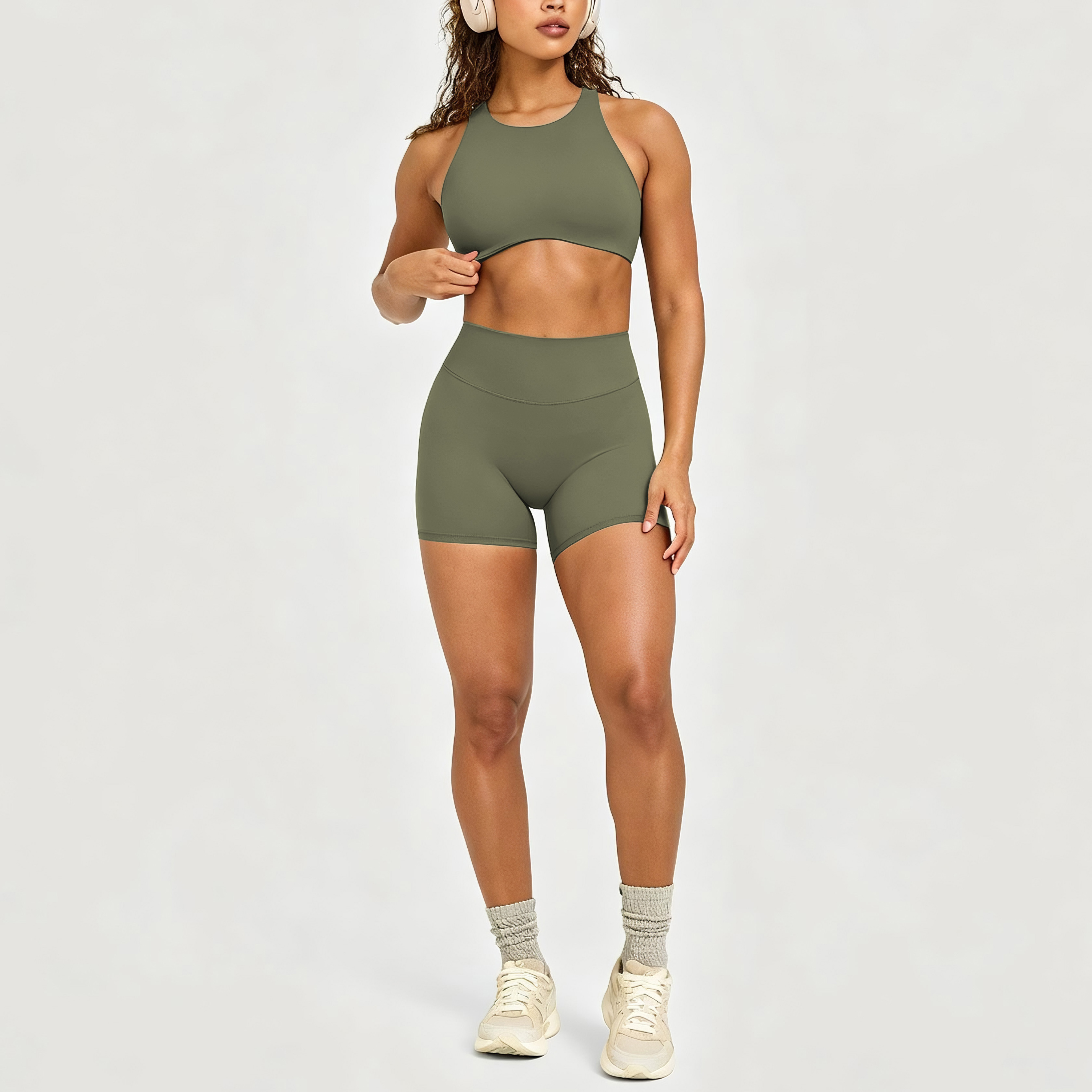 BX6633 Open-Back Crop Tank Top