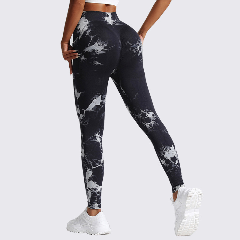 ZR01 Monochrome tie-dye leggings
