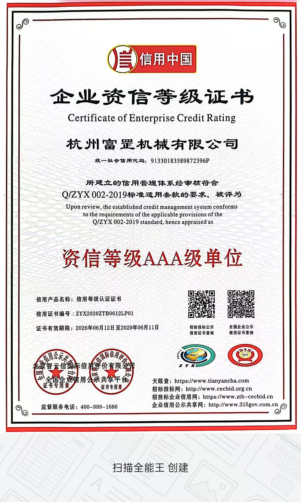 AAA Credit Rating document
