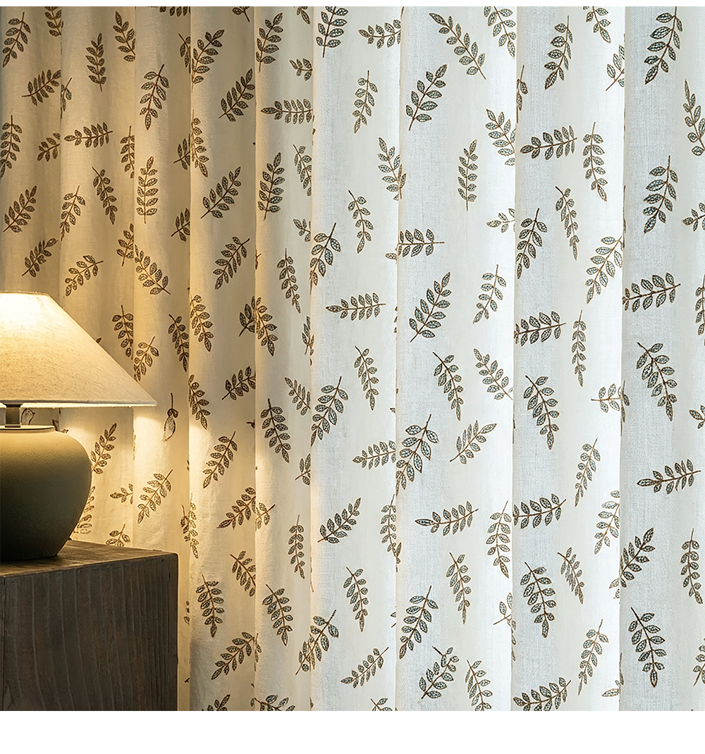 Printed Linen & Rainbow Sheer Custom Curtains detail 16