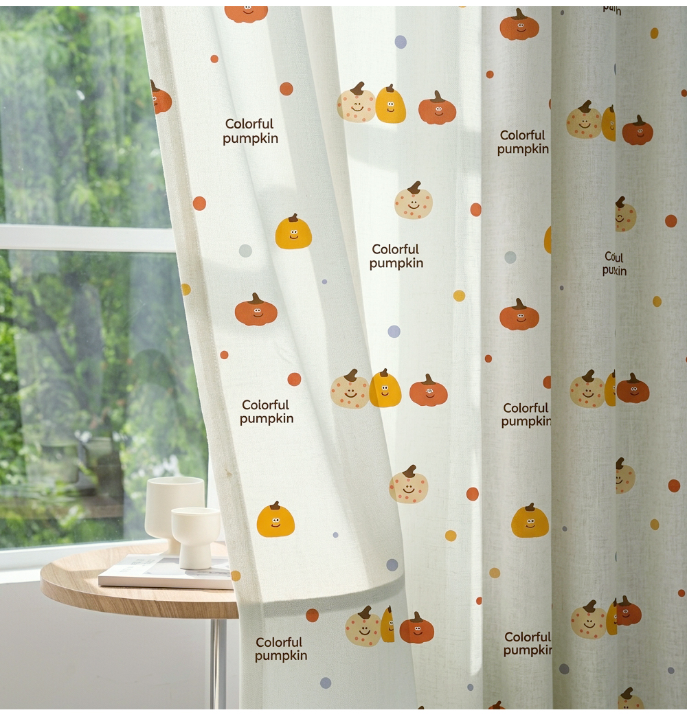 Printed Linen & Rainbow Sheer Custom Curtains detail 18