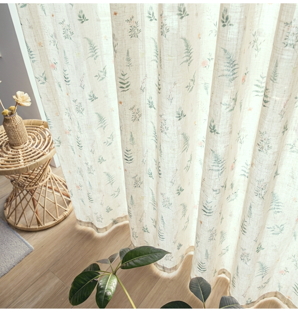 Printed Linen & Rainbow Sheer Custom Curtains detail 24