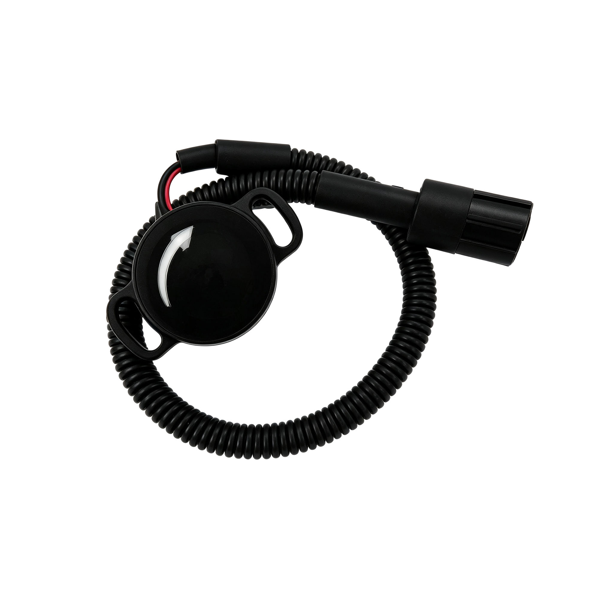 Manual hand-lever throttle control with cam mechanism and electrical connector