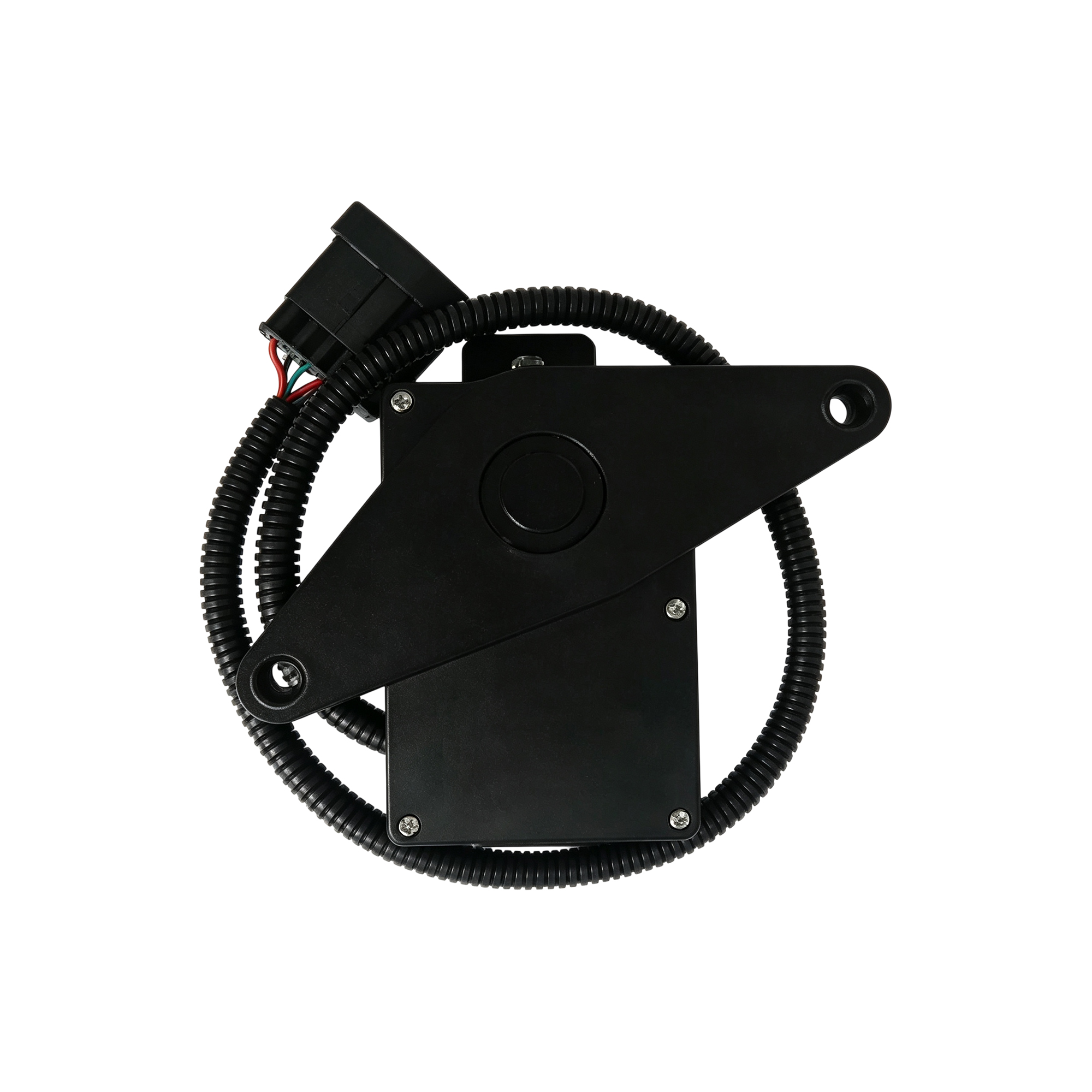 Parking brake assembly wiring and connector set with routed cable bundle