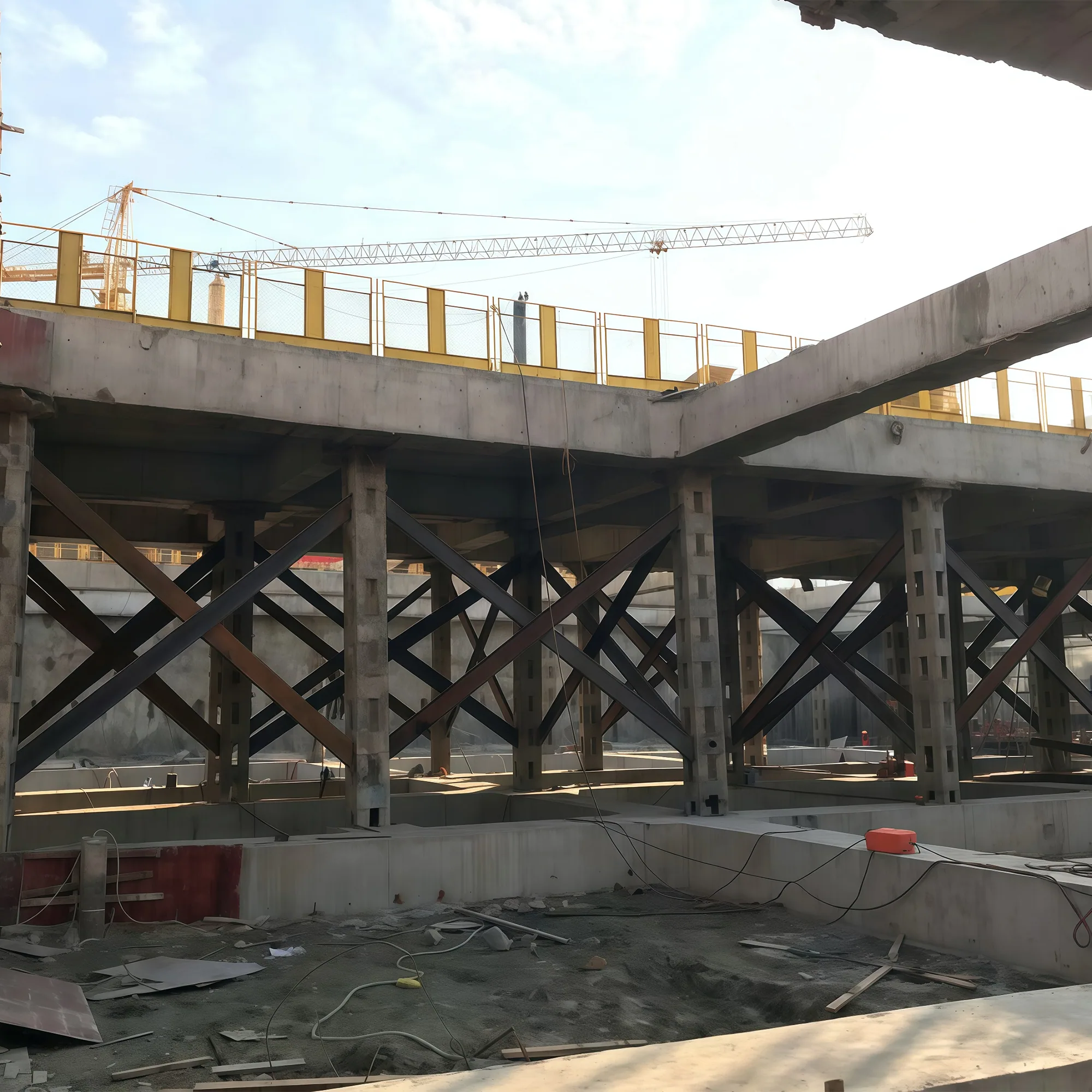 Steel support at the Zhenbei Road 2012 Lane project