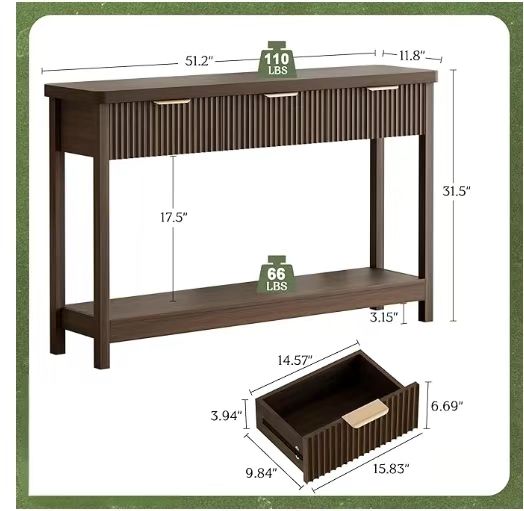 Fluted Console Table