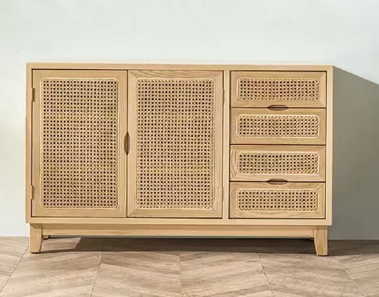 Rattan-Weave Sideboard