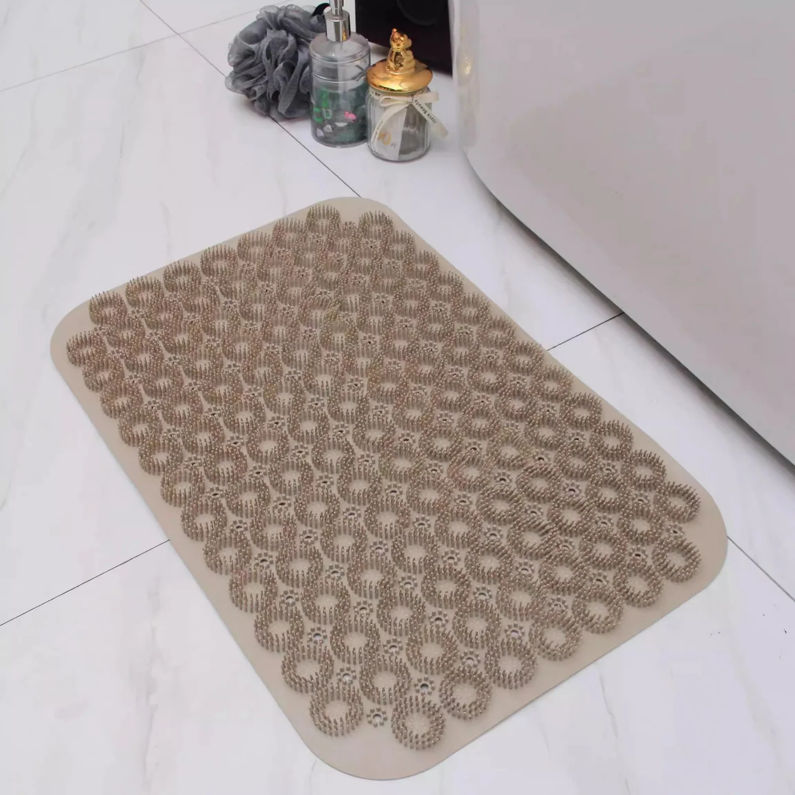 Hot Selling Eco-Friendly Solid TPE Bathroom Anti-slip Massage Floor Mat with Cell Design Thickened Foot Mat