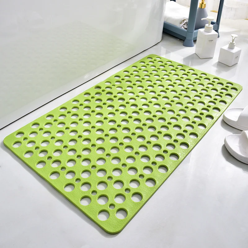 Eco-friendly Non-Slip TPE Solid Pattern TPR Backing Machine Made Shower Mat Strong Suction Cups Anti-Mould for Bathroom Floor