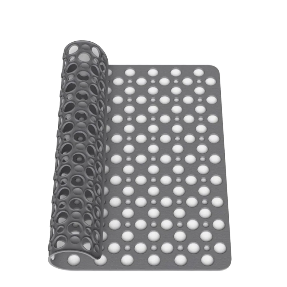 Non-Slip Classic Solid TPE Rubber Bath Shower Mats Anti-Mould Rectangle 70x38cm for Bath Room