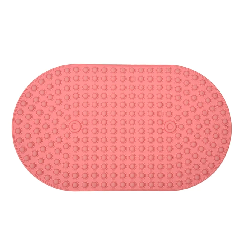 Wholesale Eco-Friendly Solid Silicone Non-slip Bath Mats with Massage Function 40x100cm for Children Bath Room Use