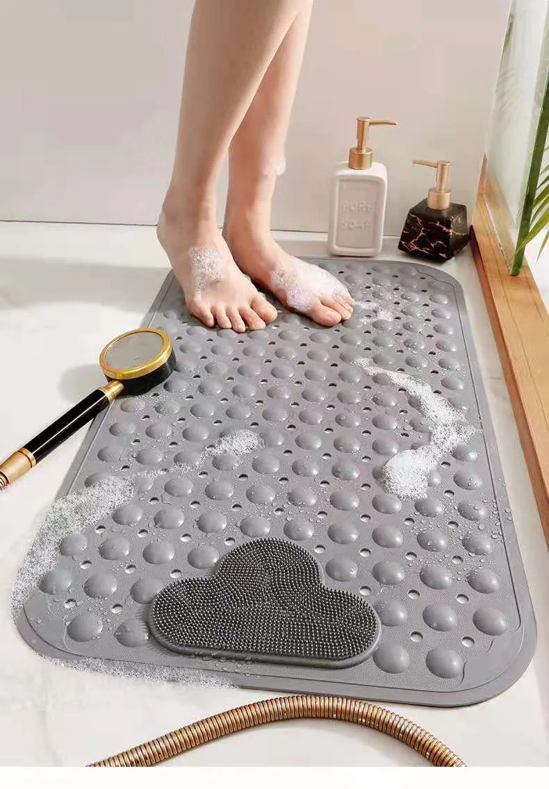 Professional Eco-Friendly Solid Pattern Non Slip PVC Bath Mat Supplier Small Orders Welcome
