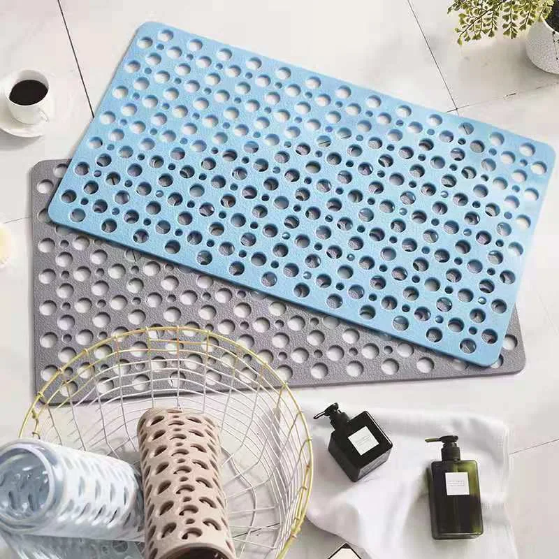 2026 Hot Sale Eco-friendly TPE Rubber Bath Room Floor Anti-slip Mat Shower Solid Massage 75x43cm Classic Design Certified