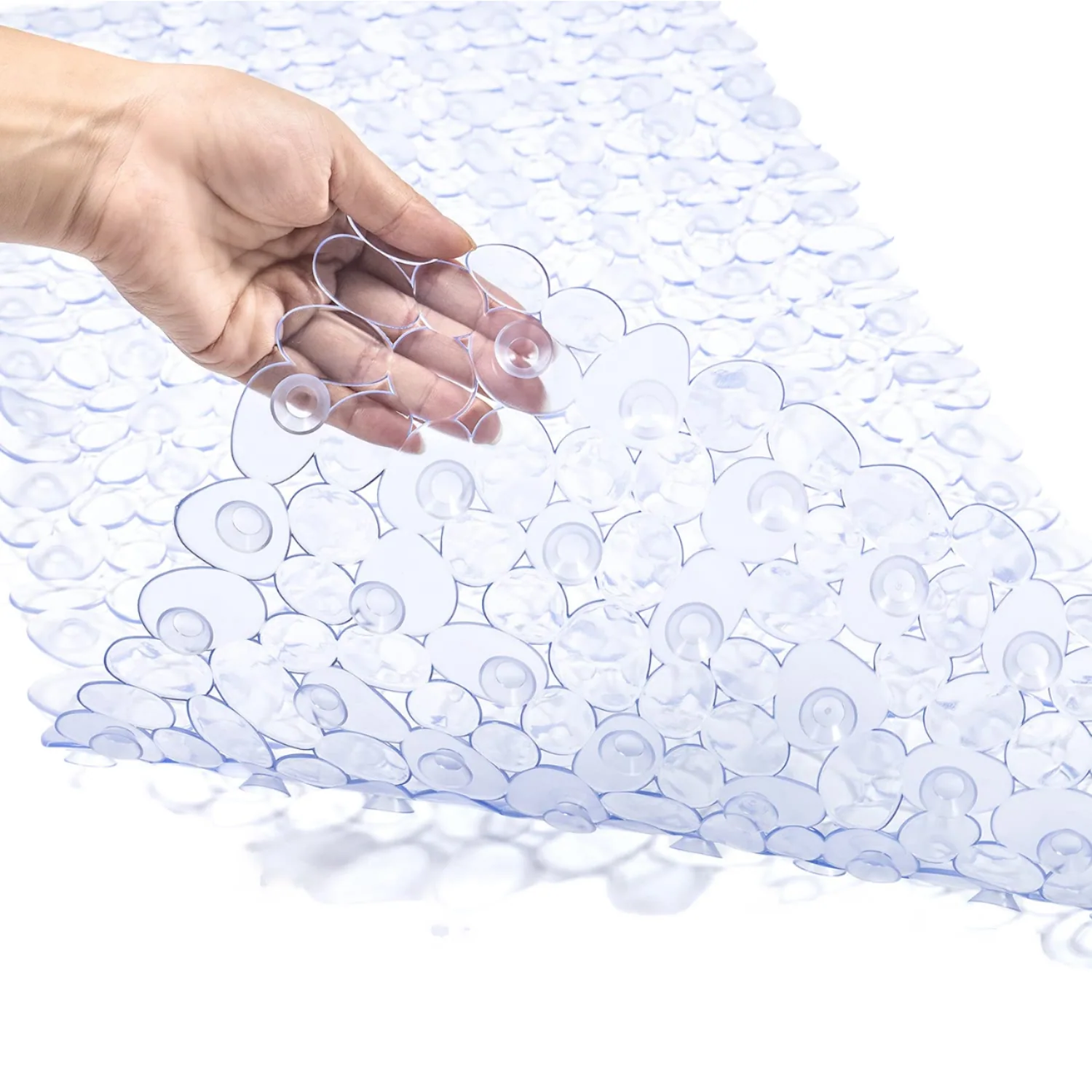 Massage Bubble Corner Shower Mat PVC Non Slip Bath Mat with Full Suction Cups Drain Holes Anti Slip Shower Pad