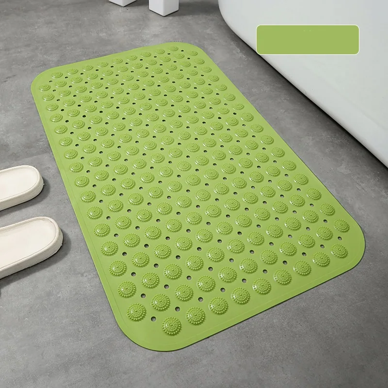 JIAJIELI Rectangle Non-Slip PVC Bathroom Mat Shower Rug-Anti-Slip Bath Mat with Suction Cups Waterproof and Easy to Clean