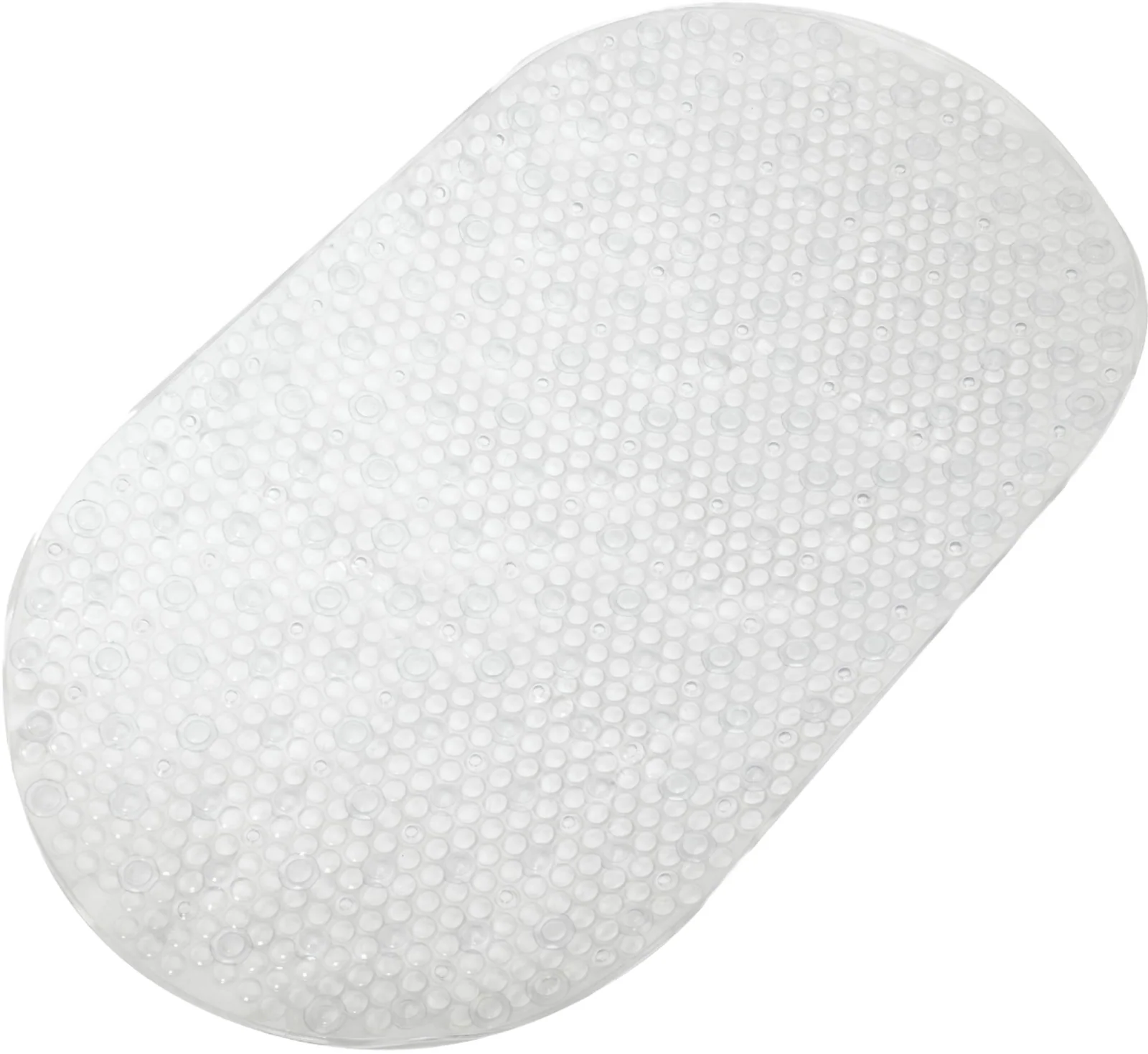 Splash Home Oval Clear Bubble Bathtub & Shower Mat Non-Slip 167 Suction Cups Drain Holes Inches Machine Washable PVC