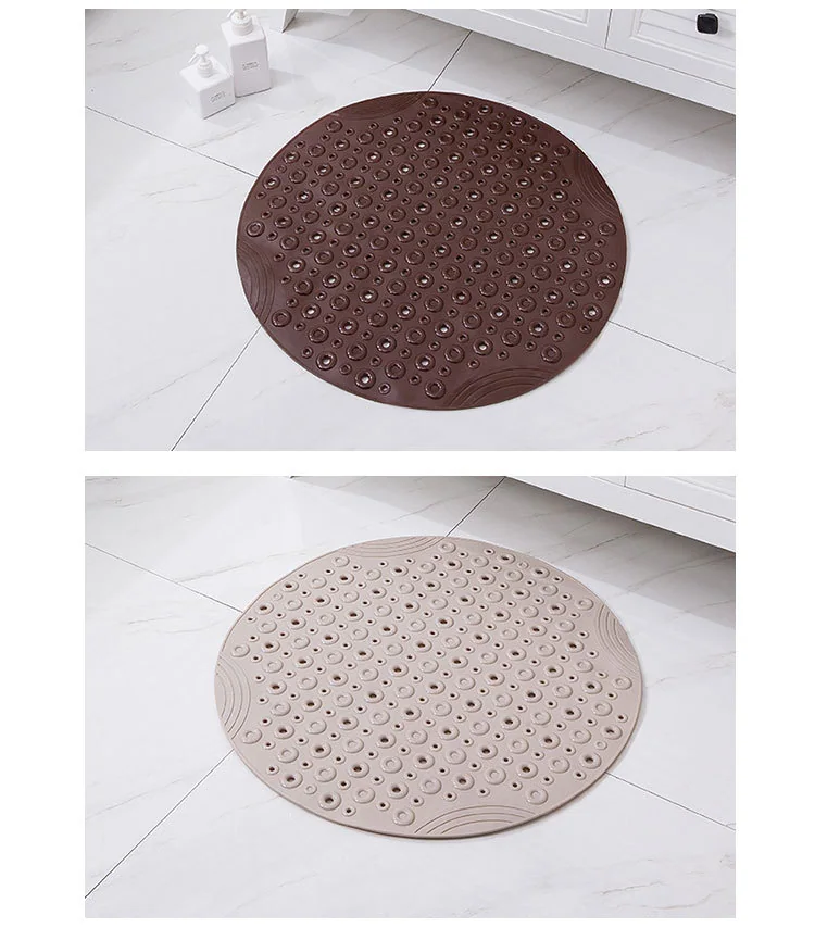 Jiajie Factory Solid Machine Made Eco-Friendly Round Non Slip PVC Donut Shower Mat with Strong Suction