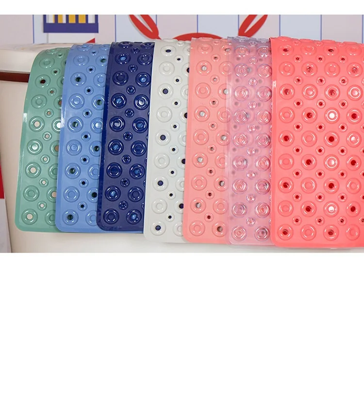 Customised Non Slip Massage Hard PVC Eco-Friendly Solid Pattern Bath Mat for Bathroom and Shower