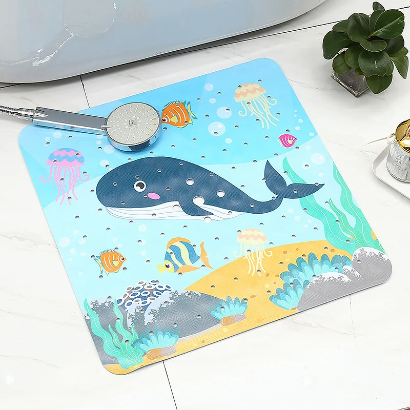 JIAJIE Solid PVC Eco-Friendly Non-Slip Bath Mat for Bathroom Shower