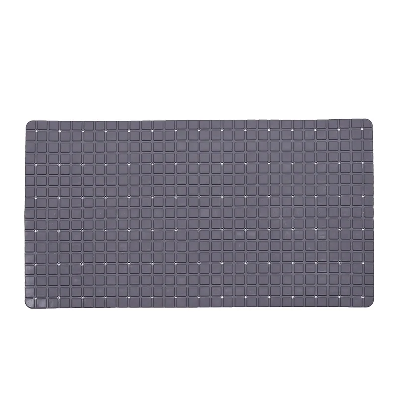 Hot Selling PVC Non-Slip Classic Design Eco-Friendly Geometric Pattern Square Machine Made Bath Mat Suction Cups Bathroom Use